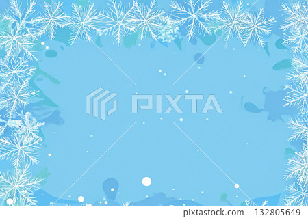 Winter image with light blue background and snowflake illustration 132805649