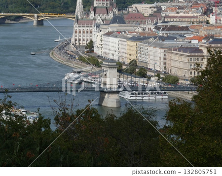 從蓋勒特山眺望多瑙河和布達佩斯 132805751
