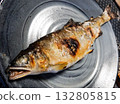 Ayu (sweetfish) with roe, grilled with salt, grilled fish 132805815