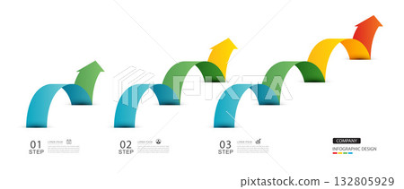 Infographics arrow symbol timeline business steps to success. 132805929