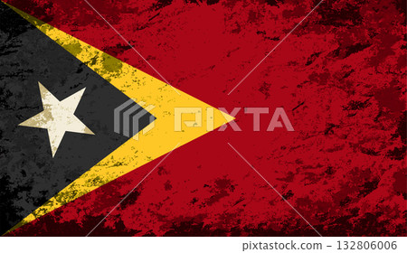 East Timor flag brush stroke grunge style background. Vector illustration. East Timor flag brush stroke grunge style background. Vector illustration. 132806006