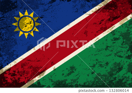 Namibian flag brush stroke grunge style background. Vector illustration. Namibian flag brush stroke grunge style background. Vector illustration. 132806014