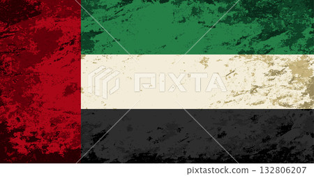 United Arab Emirates flag brush stroke grunge style background. Vector illustration. United Arab Emirates flag brush stroke grunge style background. Vector illustration. 132806207