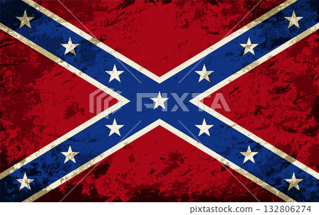Confederate flag brush stroke grunge style background. Vector illustration. Confederate flag brush stroke grunge style background. Vector illustration. 132806274