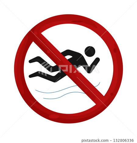 Illustration of no diving 132806336
