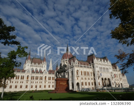 Budapest's Parliament Building on the Danube River 132806390