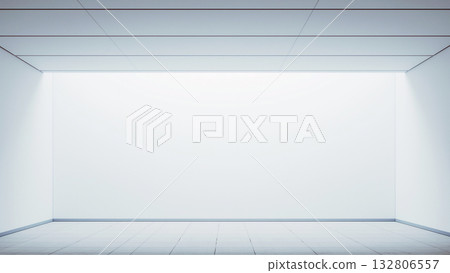 Large window in a white room, anime style 132806557