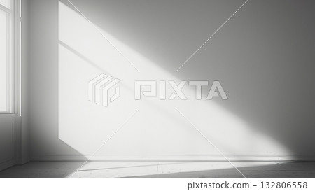 A pure white room with light coming in through the window, anime style 132806558