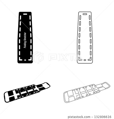 medical equipment, emergency stretcher icon medical equipment, emergency stretcher icon 132806616