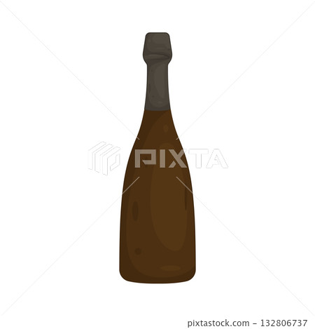 Illustration of champagne bottle  132806737