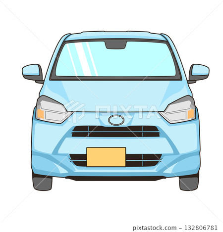 Blue minicar vector illustration set Blue minicar vector illustration set 132806781