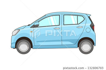 Blue minicar vector illustration set 132806783