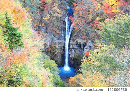 從觀景台眺望栃木縣那須町的駒籠瀑布 132806786