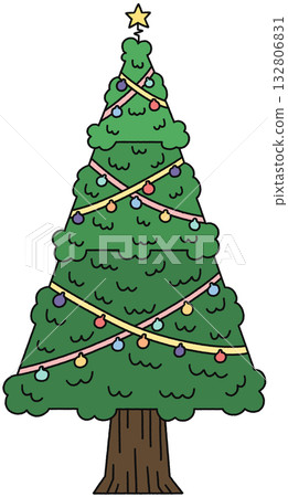 Christmas Tree Cartoon Vol.3 - Line Color Christmas Tree Cartoon Vol.3 - Line Color 132806831