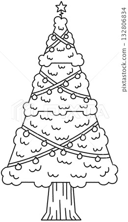 Christmas Tree Cartoon Vol.3 - Line 132806834