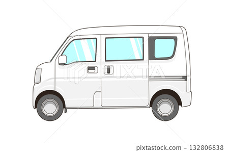 白色輕型貨車向量圖 白色輕型貨車向量圖 132806838