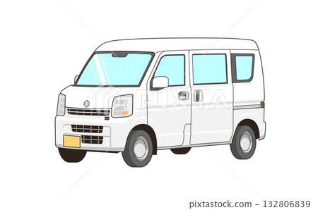 白色輕型貨車向量圖 132806839