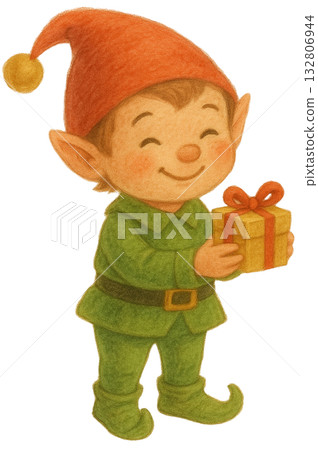 Christmas Elf Clipart Vintage 1950s Retro Santa Helper Christmas Elf Clipart Vintage 1950s Retro Santa Helper 132806944