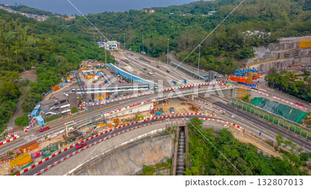 Nov 2 2025 Aerial View Of Busy Highway Interchange Under Construction W Nov 2 2025 Aerial View Of Busy Highway Interchange Under Construction W 132807013