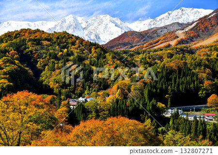 View of the Hakuba Sanzan mountains from Otari Village (Otari Village, Nagano Prefecture) [November 2025] 132807271