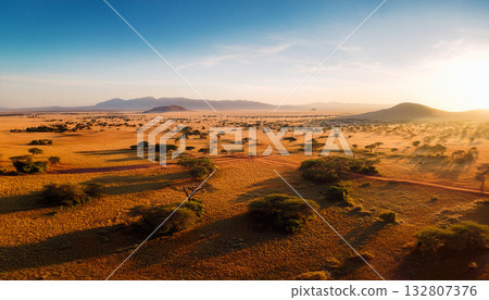 Aerial view of the vast land of Africa Aerial view of the vast land of Africa 132807376