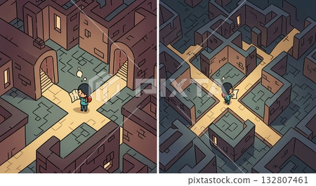 Finding a path to the future with a map in hand in a maze 132807461