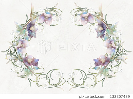 雪花蓮與聖誕玫瑰花框 3 132807489