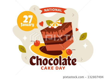 National Chocolate Cake Day Vector Illustration Featuring a Sweet And Delicious Dessert With a Festive Flat Style Cartoon Background National Chocolate Cake Day Vector Illustration Featuring a Sweet And Delicious Dessert With a Festive Flat Style Cartoon Background 132807494