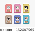 A cute flat illustration of cat food packages 132807565
