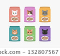 A cute flat illustration of cat food packages  132807567