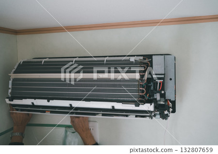 air conditioning, wall, walls 132807659