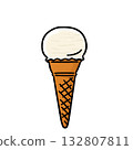 Simple ice cream (single) illustration 132807811