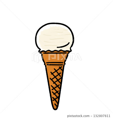 簡單的冰淇淋（單張）插圖 132807811