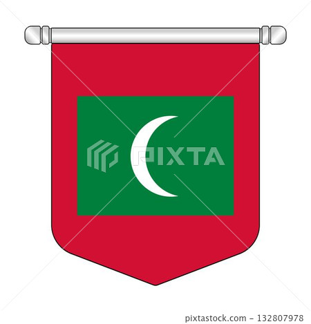 Equatorial Maldives National Banner Symbol Hanging 132807978