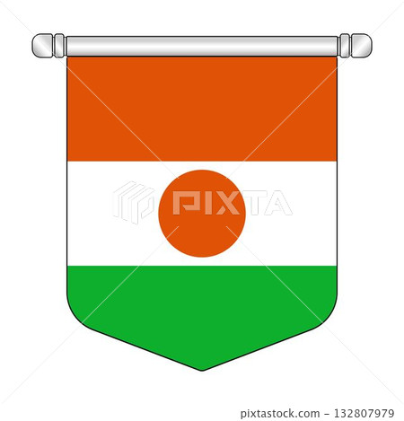 Equatorial Niger National Banner Symbol Hanging Equatorial Niger National Banner Symbol Hanging 132807979