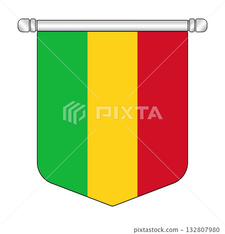 Equatorial Mali National Banner Symbol Hanging Equatorial Mali National Banner Symbol Hanging 132807980