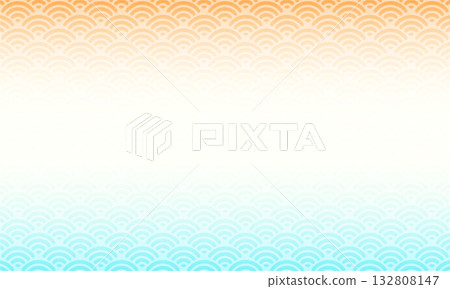 A simple orange and light blue Japanese style background wallpaper with a Seigaiha wave pattern A simple orange and light blue Japanese style background wallpaper with a Seigaiha wave pattern 132808147