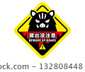 Illustration of a wild boar infestation warning sign 132808448