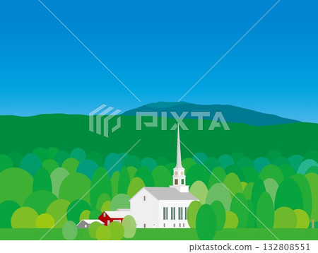 Stowe, Vermont, summer scenery 132808551