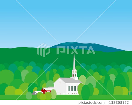 Stowe, Vermont, summer scenery 132808552