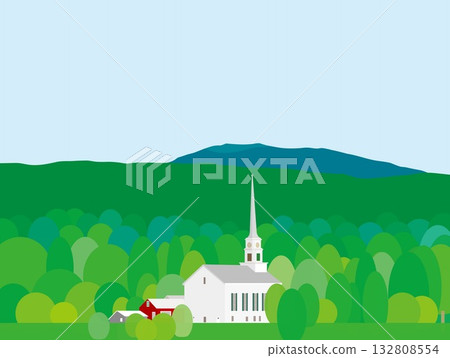 Stowe, Vermont, summer scenery 132808554