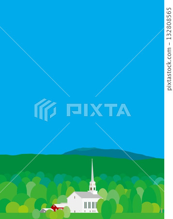 Stowe, Vermont, summer scenery 132808565