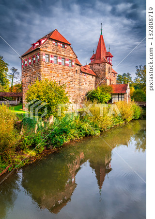 Lauf an der Pegnitz, Germany. Autumn colors landscape of Wenzelburg. Lauf an der Pegnitz, Germany. Autumn colors landscape of Wenzelburg. 132808719