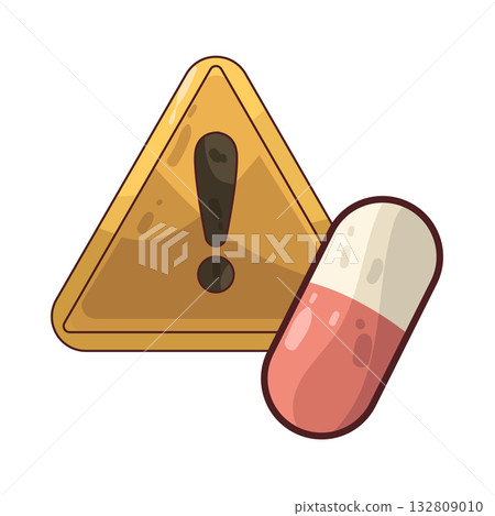 illustration of Medicine Warning Sign illustration of Medicine Warning Sign 132809010