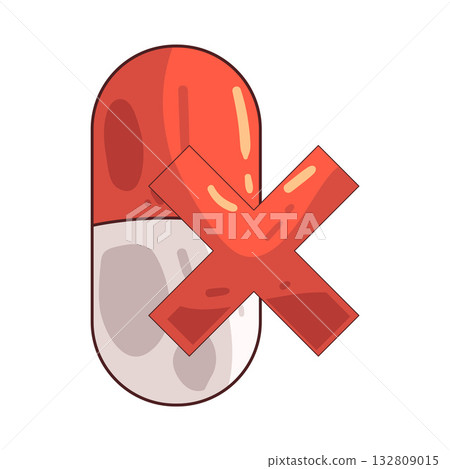 illustration of Capsule with Cross Sign 132809015