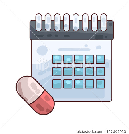 illustration of Calendar with medicine 132809020
