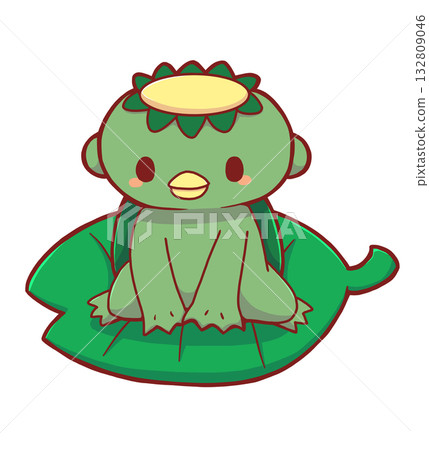 Kappa sitting on duckweed 132809046