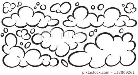 Soap foam with bubbles. Bath suds vector outline illustration isolated on white background. Abstract funky playful design elements. Shampoo fizzy clouds Soap foam with bubbles. Bath suds vector outline illustration isolated on white background. Abstract funky playful design elements. Shampoo fizzy clouds 132809261