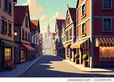 復古多彩的房子 復古多彩的房子 132809349