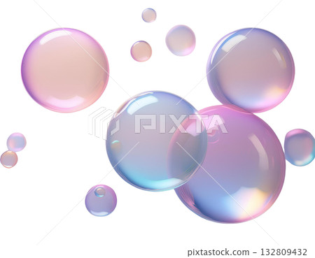 透明彩虹色肥皂泡材料 透明彩虹色肥皂泡材料 132809432